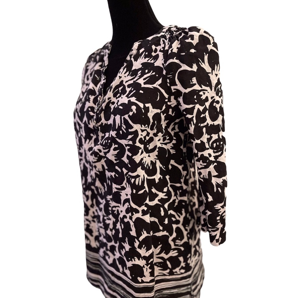 Rafaella women’s 100% linen black & white tunic SM - Picture 3 of 13